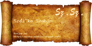 Szőke Szabin névjegykártya